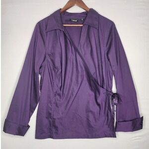 Avenue Wrap Blouse Size 18/20 Purple‎ Three quarter sleeves